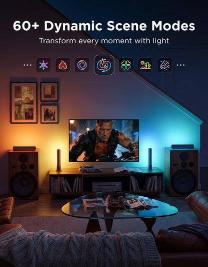 Govee Smart Light Bar, RGBICWW TV Lights for Living Room, Gaming, Black