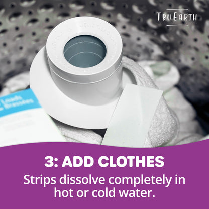 Tru Earth Compact Dry Laundry Detergent - Up to 128 Loads (64 Sheets) - Paraben-Free - Original Eco-Strip Liquidless Detergent, Travel - Fresh Linen | Packaging May Vary