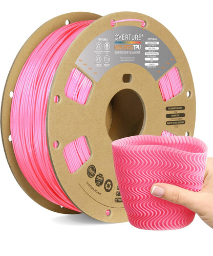 OVERTURE TPU 95A Flexible 3D Printer Filament 1.75mm, 1kg Black