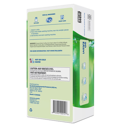 Tru Earth Compact Dry Laundry Detergent - Up to 128 Loads (64 Sheets) - Paraben-Free - Original Eco-Strip Liquidless Detergent, Travel - Fresh Linen | Packaging May Vary