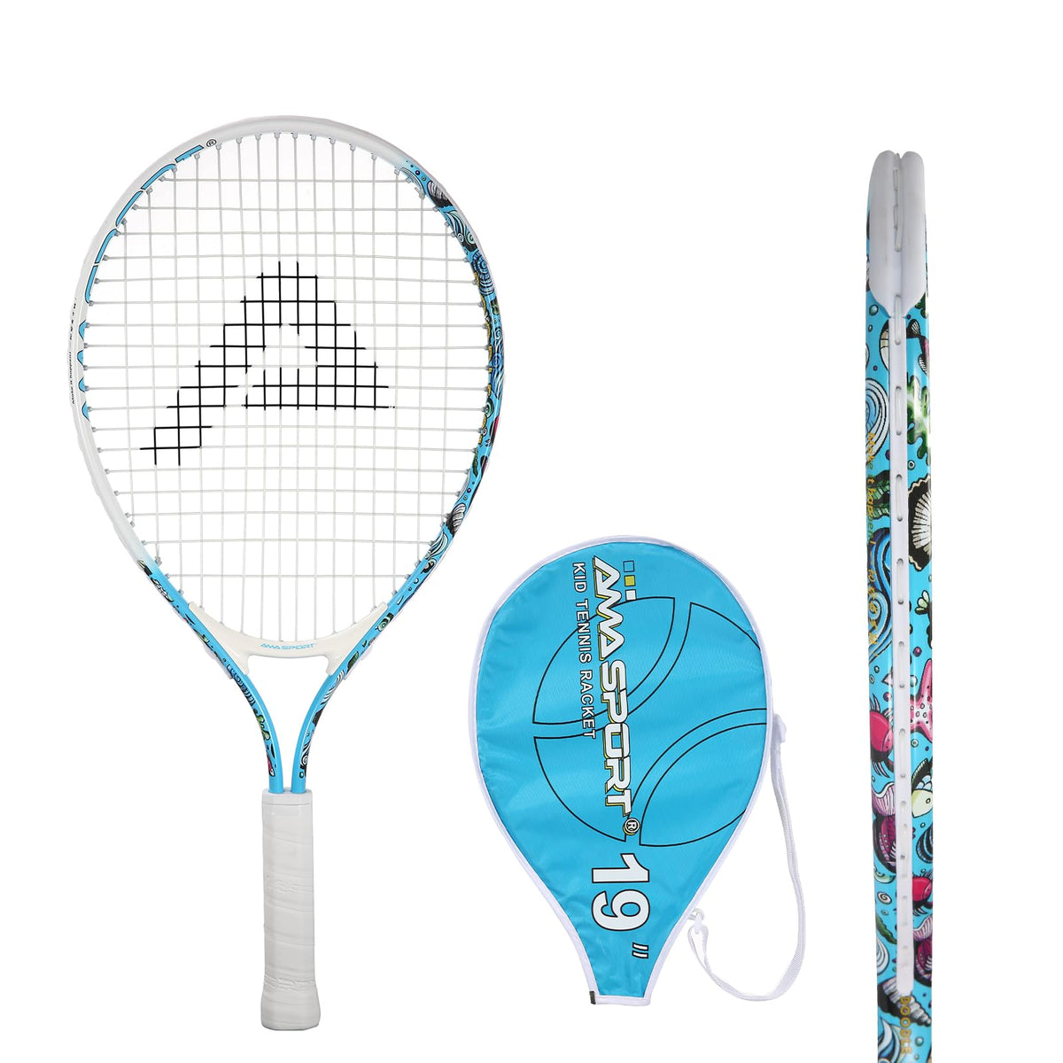 AMA SPORT Kids Tennis Racket for Junior Toddlers Starter Kit 17-25" Tennis Racquet for Girls and Boys with 420D Nylon Shoulder Strap Bag