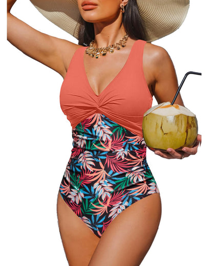 Women's Tummy Control One Piece Swimsuit Push Up Full Coverage Bathing Suit