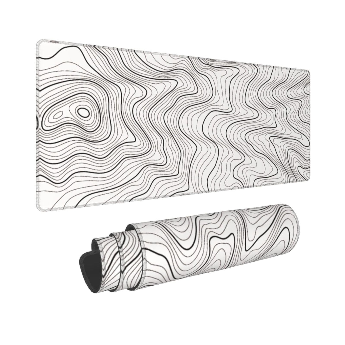 Gaming Mouse Pad, Large Black and Green Line Topographic Mousepad Laptop, Extended Mouse Mat, Long XL Waterproof Keyboard Pads, Big Non-Slip Mousepads for Game Office Home, 31.5 x 11.8 in