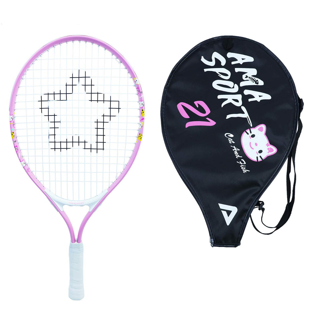 AMA SPORT Kids Tennis Racket for Junior Toddlers Starter Kit 17-25" Tennis Racquet for Girls and Boys with 420D Nylon Shoulder Strap Bag