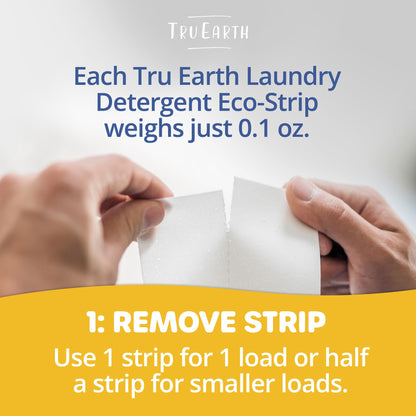 Tru Earth Compact Dry Laundry Detergent - Up to 128 Loads (64 Sheets) - Paraben-Free - Original Eco-Strip Liquidless Detergent, Travel - Fresh Linen | Packaging May Vary