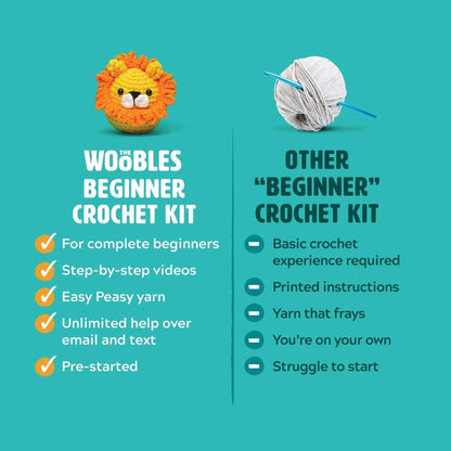 The Woobles Crochet Kit for Beginners – Spongebob Squarepants Craft Kit with Easy Peasy Yarn for Adults & Young Crafters, As Seen On Shark Tank, Step by Step Video Tutorials (Gary The Snail)