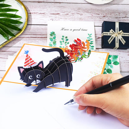 ROBBEAR Funny Happy Birthday Pop Up Card, Sweet 3D Birthday Gift Box for Adults and Kids with Envelopes, Unique Handmade Foldable Celebration Cards for Daughter, Son, Mom, Dad, Friend