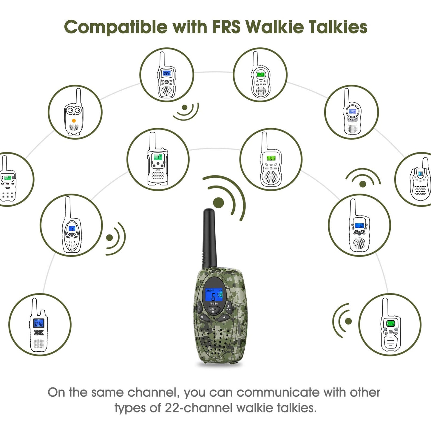 Two Way Radios for Adults, Topsung M880 FRS Walkie Talkie Long Range with VOX Belt Clip/Hands Free Walki Talki with Noise Cancelling for Women Kids Camping Hiking Cruise Ship (Orange 2 in 1)