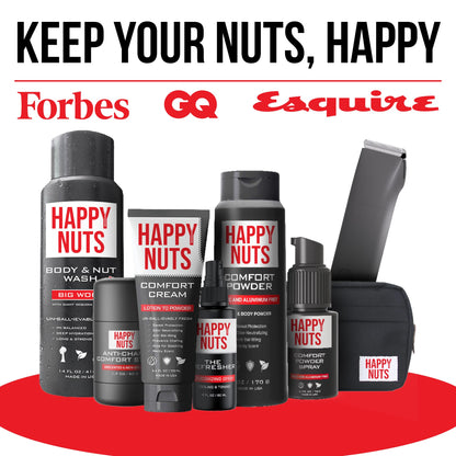 HAPPY NUTS Comfort Cream Deodorant For Men: Anti-Chafing Sweat Defense, Odor Control, Aluminum-Free Mens Deodorant & Hygiene Products for Men's Private Parts 3.4 oz.(1 Pack, Original)