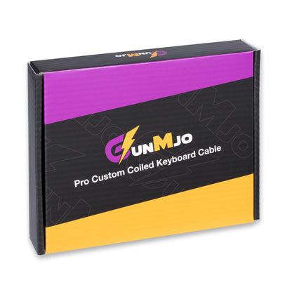 GUNMJO Pro Custom Coiled USB C Cable for Gaming Keyboard, Double-Sleeved Mechanical Keyboard Cable with Detachable Metal Aviator, 1.5M USB-C to USB-A, Carbon Black Color