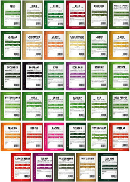 Gardeners Basics Survival Seed Vault Kit, Vegetable Seeds for Planting