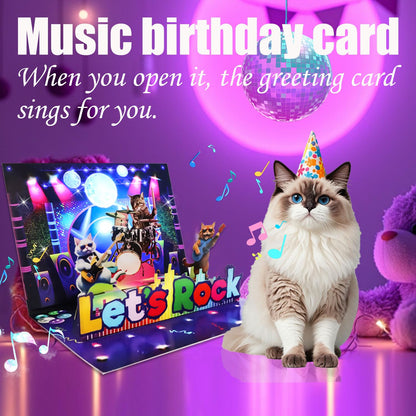 Pop Up Birthday Cards for Men, LED Light & Music Blow The Candle