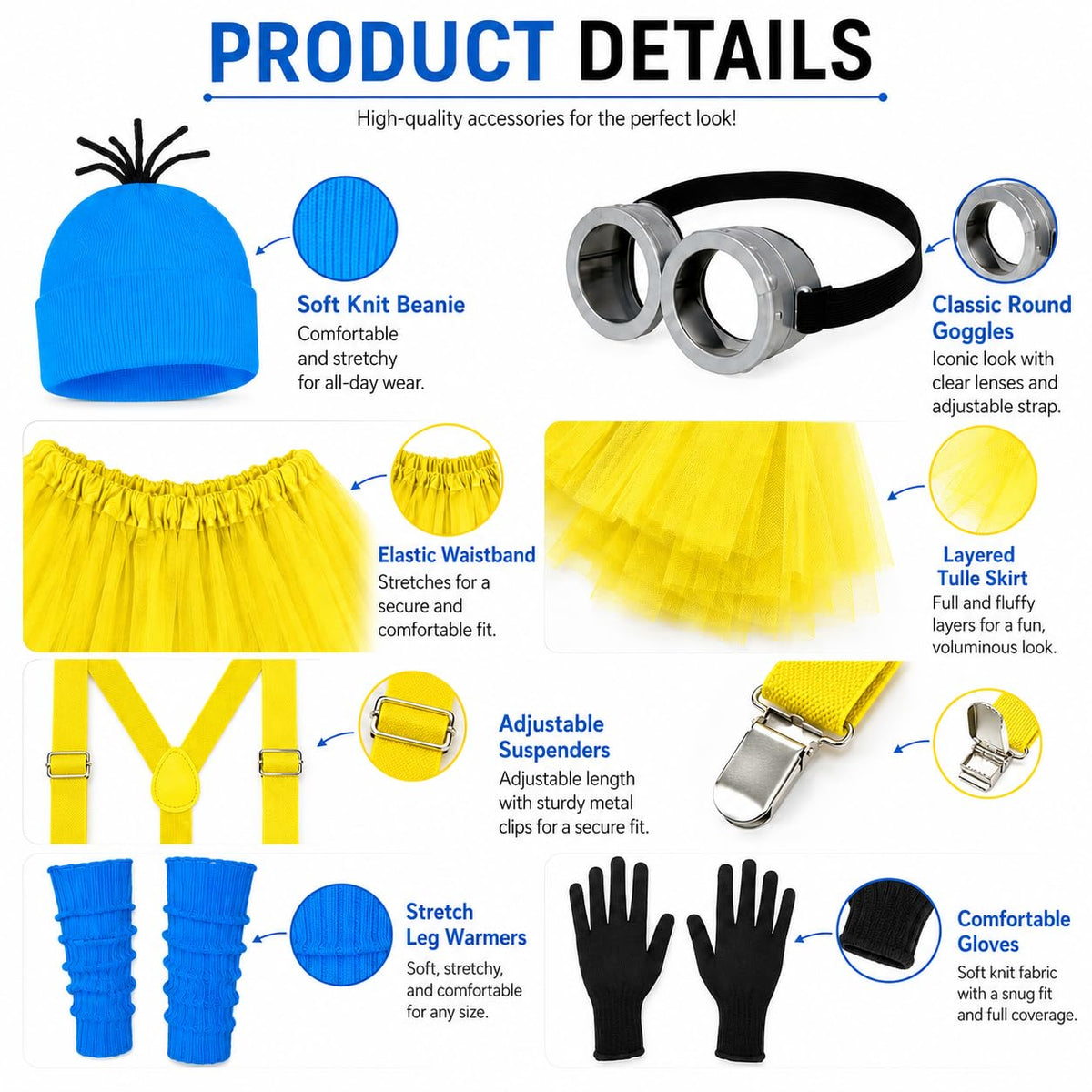 6 Pcs Women's Halloween Costume Accessories Set