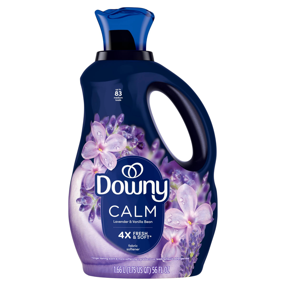 Downy Ultra Soft Fabric Softener Liquid, Calm, Lavender and Vanilla Bean, 56 fl oz, 83 Loads