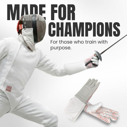 Fencing Glove, 3-Weapon Washable, Pro-Grip Silicone Design, Foil Epee and Saber, Competition Approved