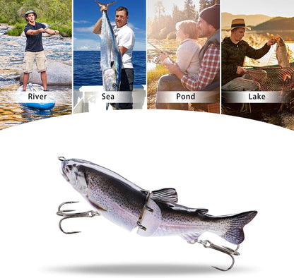 TRUSCEND Easy Catch Swimmax, Magic Noisy Turbulent Wiggling and Vibrating Action for More Bites, Lifelike Fishing Lures for All Species, Swimbait for Relax Family Fishing, Must-Have for Lovely Anglers