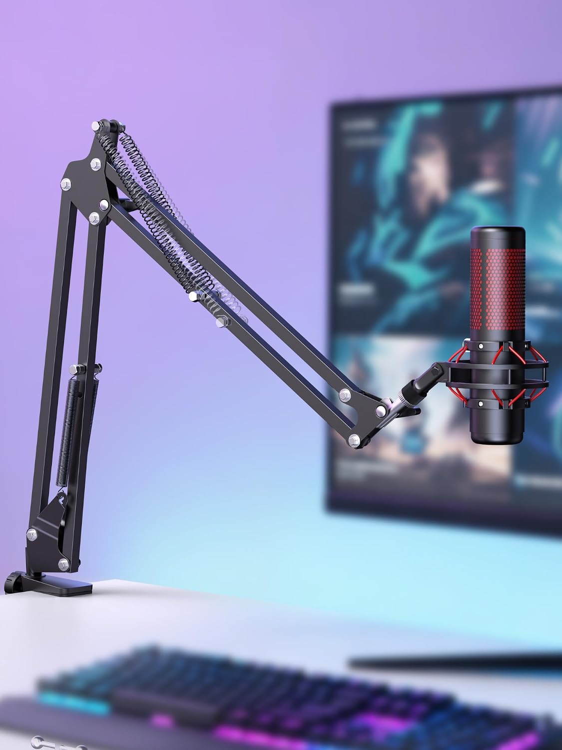 InnoGear Boom Arm Microphone Mic Stand for Blue Yeti Fifine HyperX, Black