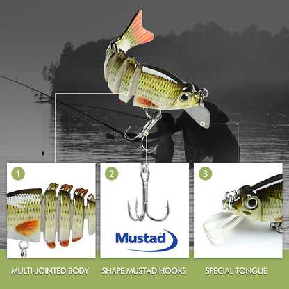 TRUSCEND Easy Catch Swimmax, Magic Noisy Turbulent Wiggling and Vibrating Action for More Bites, Lifelike Fishing Lures for All Species, Swimbait for Relax Family Fishing, Must-Have for Lovely Anglers