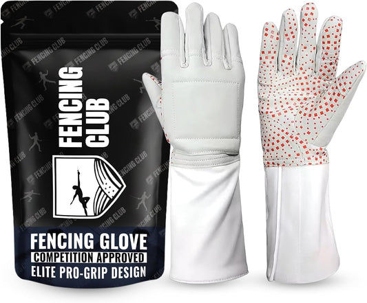Fencing Glove, 3-Weapon Washable, Pro-Grip Silicone Design, Foil Epee and Saber, Competition Approved