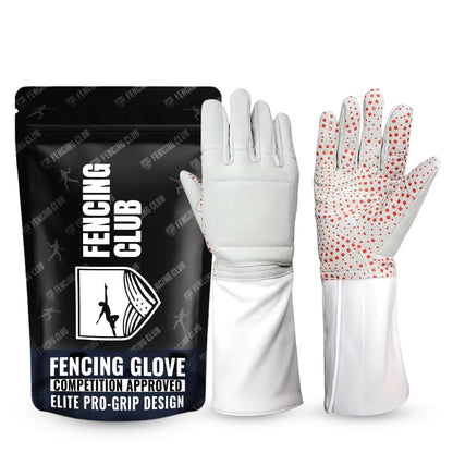 Fencing Glove, 3-Weapon Washable, Pro-Grip Silicone Design, Foil Epee and Saber, Competition Approved