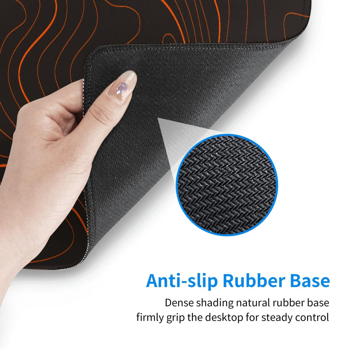 Gaming Mouse Pad, Large Black and Green Line Topographic Mousepad Laptop, Extended Mouse Mat, Long XL Waterproof Keyboard Pads, Big Non-Slip Mousepads for Game Office Home, 31.5 x 11.8 in