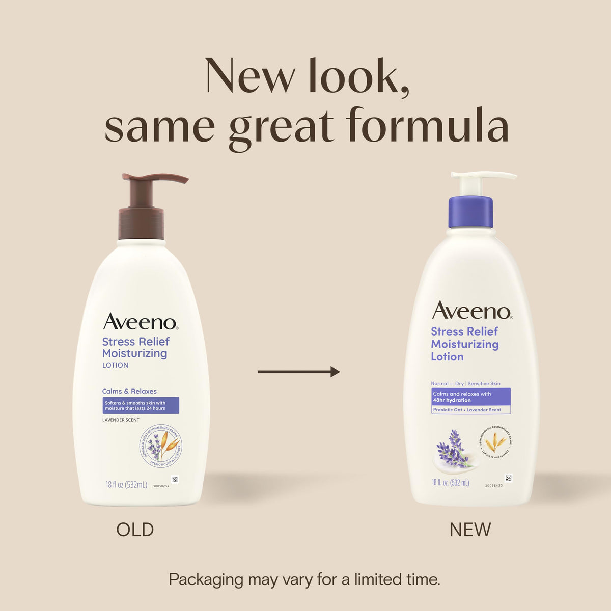 Aveeno Stress Relief Moisturizing Body Lotion, Lavender Scent, 33 fl. oz