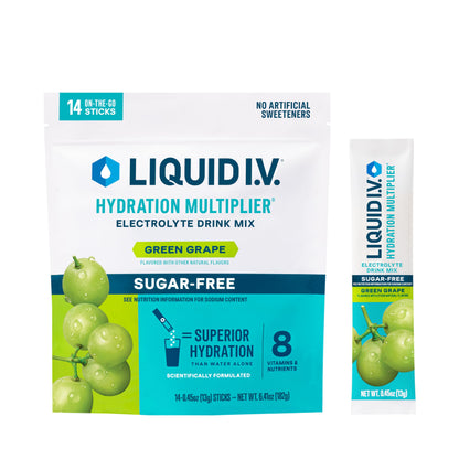 Liquid I.V. Sugar-Free Hydration Multiplier - Lemon Lime – Hydration Powder Packets | Electrolyte Drink Mix | Easy Open Single-Serving Stick | Non-GMO | 14 Sticks