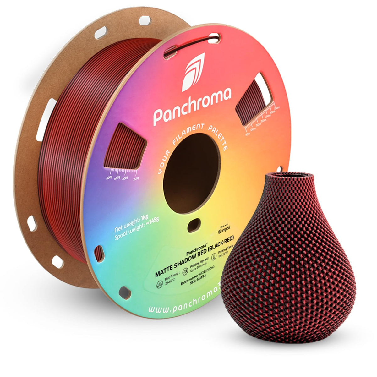 Polymaker Panchroma Matte PLA Filament 1.75mm, 1kg, Charcoal Black