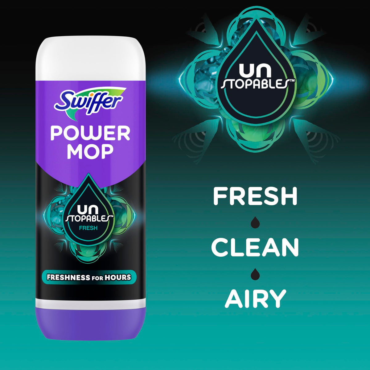 Swiffer Power Mop Refill Solution, Floor Cleaner for Mopping Tile, Vinyl, Laminate, Wood in Home, Bathroom, Kitchen, All Purpose Multi-Surface Solution for Floor Cleaning, Lavender Scent, 50.6oz