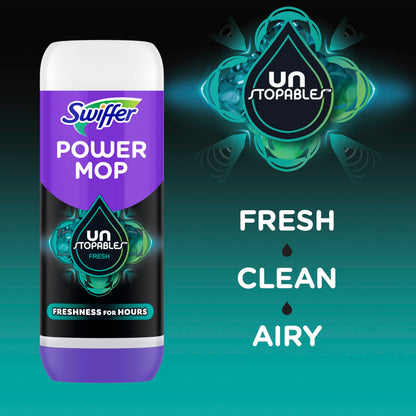 Swiffer Power Mop Refill Solution, Floor Cleaner for Mopping Tile, Vinyl, Laminate, Wood in Home, Bathroom, Kitchen, All Purpose Multi-Surface Solution for Floor Cleaning, Lavender Scent, 50.6oz
