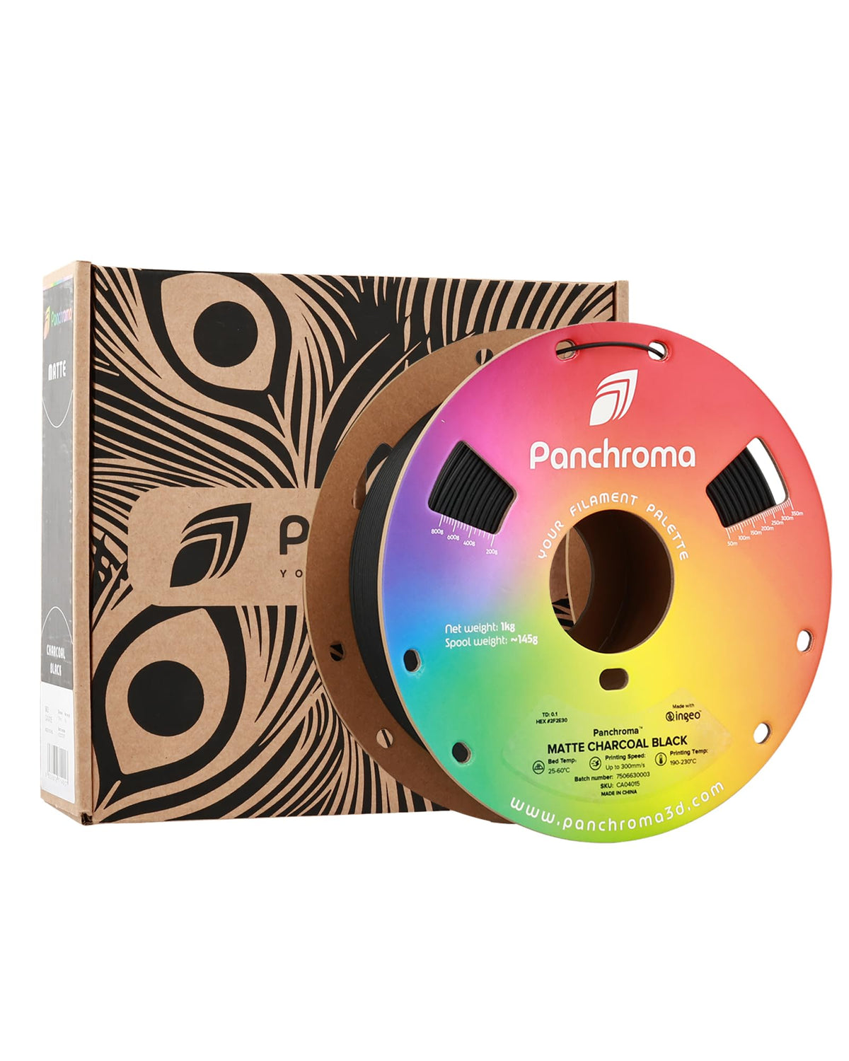 Polymaker Panchroma Matte PLA Filament 1.75mm, 1kg, Charcoal Black