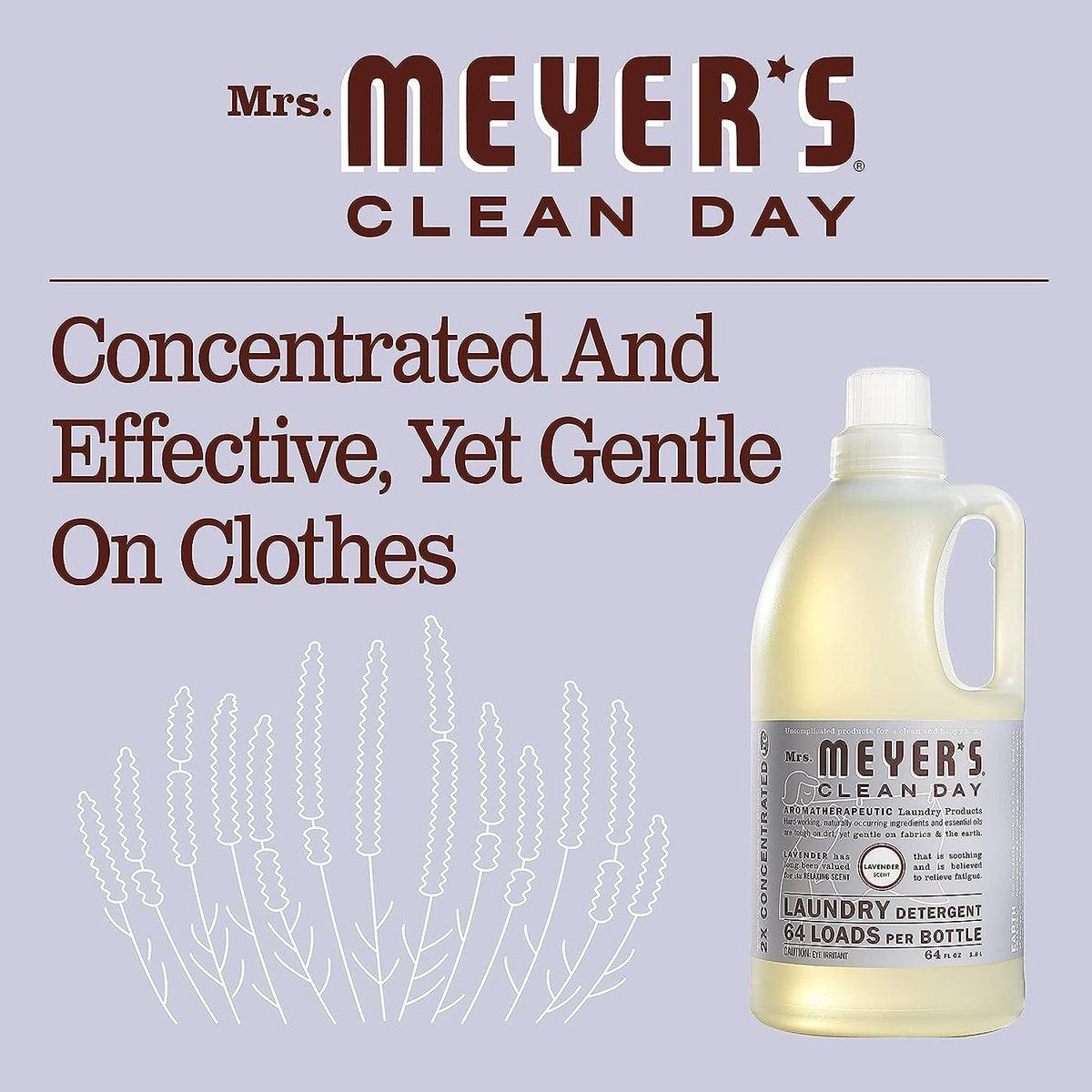 MRS. MEYER'S CLEAN DAY Laundry Detergent, Lavender, 64 fl oz