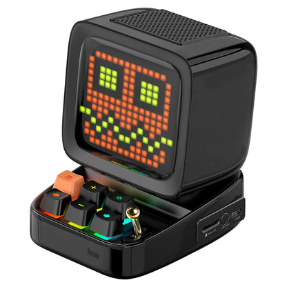 Divoom Ditoo Retro Pixel Art 15W Bluetooth Speaker,Cute Speaker with Alarm,White Noise & Mini Games,Iconic Desk Setup Speaker with 16X16 LED App Controlled Front Screen,Gifts for Anyone (Pink)