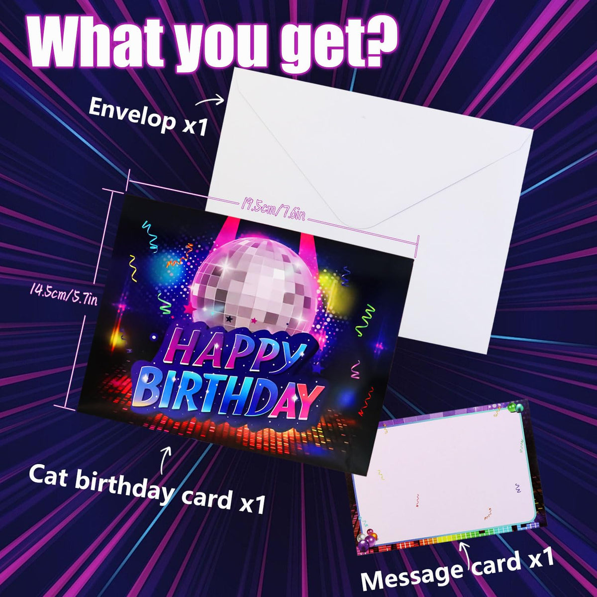 Pop Up Birthday Cards for Men, LED Light & Music Blow The Candle