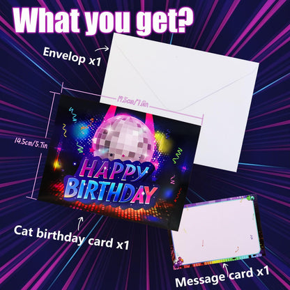 Pop Up Birthday Cards for Men, LED Light & Music Blow The Candle