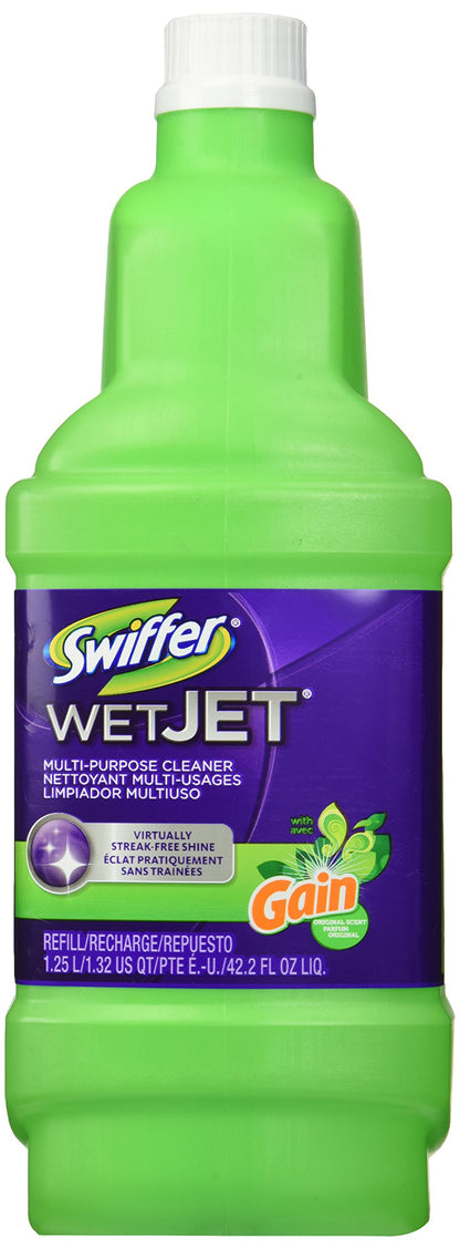 Swiffer WetJet Multi-Purpose Floor Cleaner Solution with Febreze Refill, Hardwood Floor Cleaner, Lavender Scent, 1.25 Liter -42.2 Fl Oz (Pack of 2)