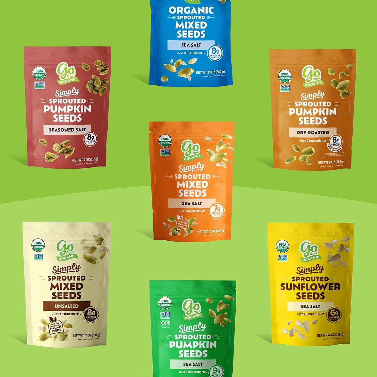 Go Raw Organic Sprouted Pumpkin Seeds - Sea Salted Pepita Snack