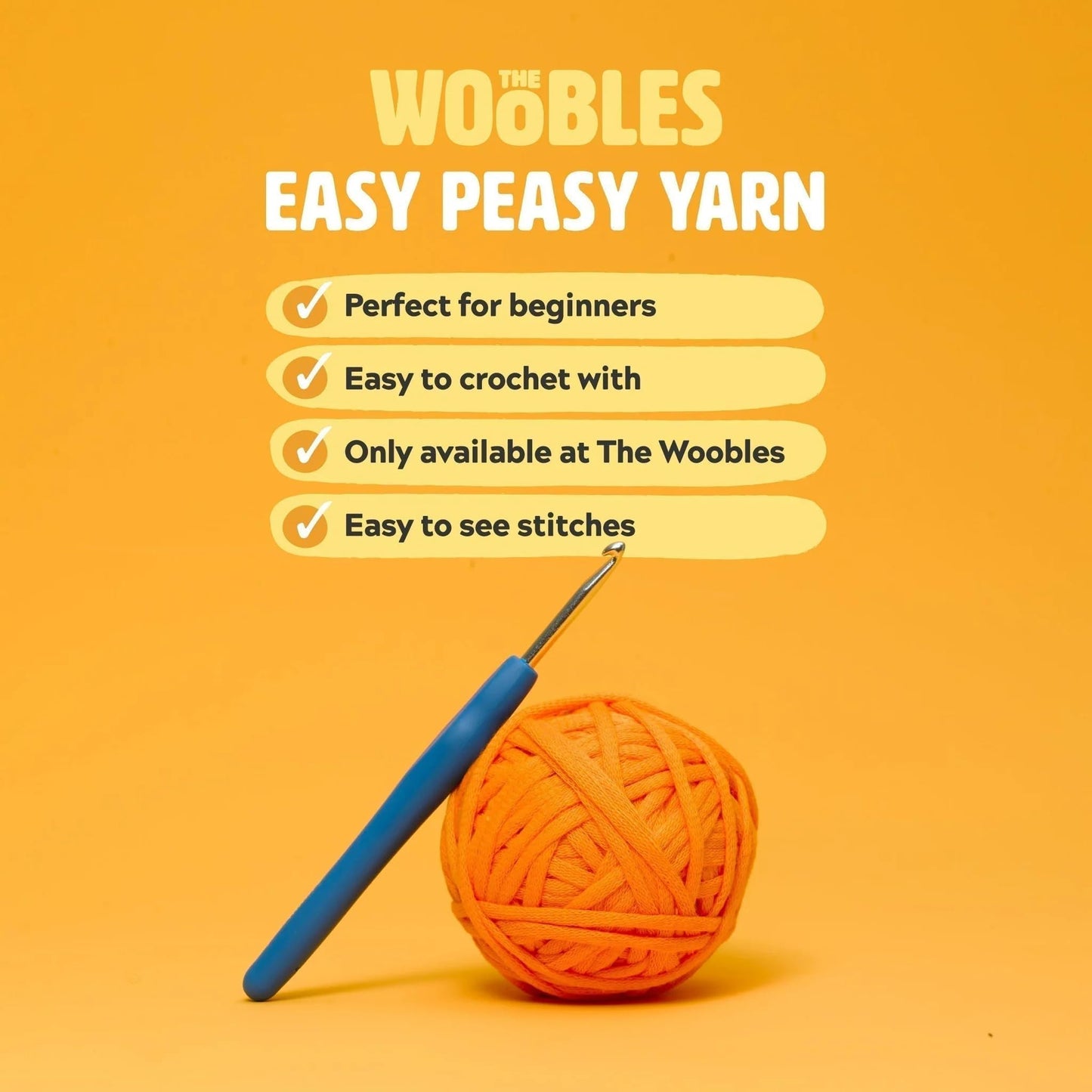 The Woobles Crochet Kit for Beginners – Spongebob Squarepants Craft Kit with Easy Peasy Yarn for Adults & Young Crafters, As Seen On Shark Tank, Step by Step Video Tutorials (Gary The Snail)