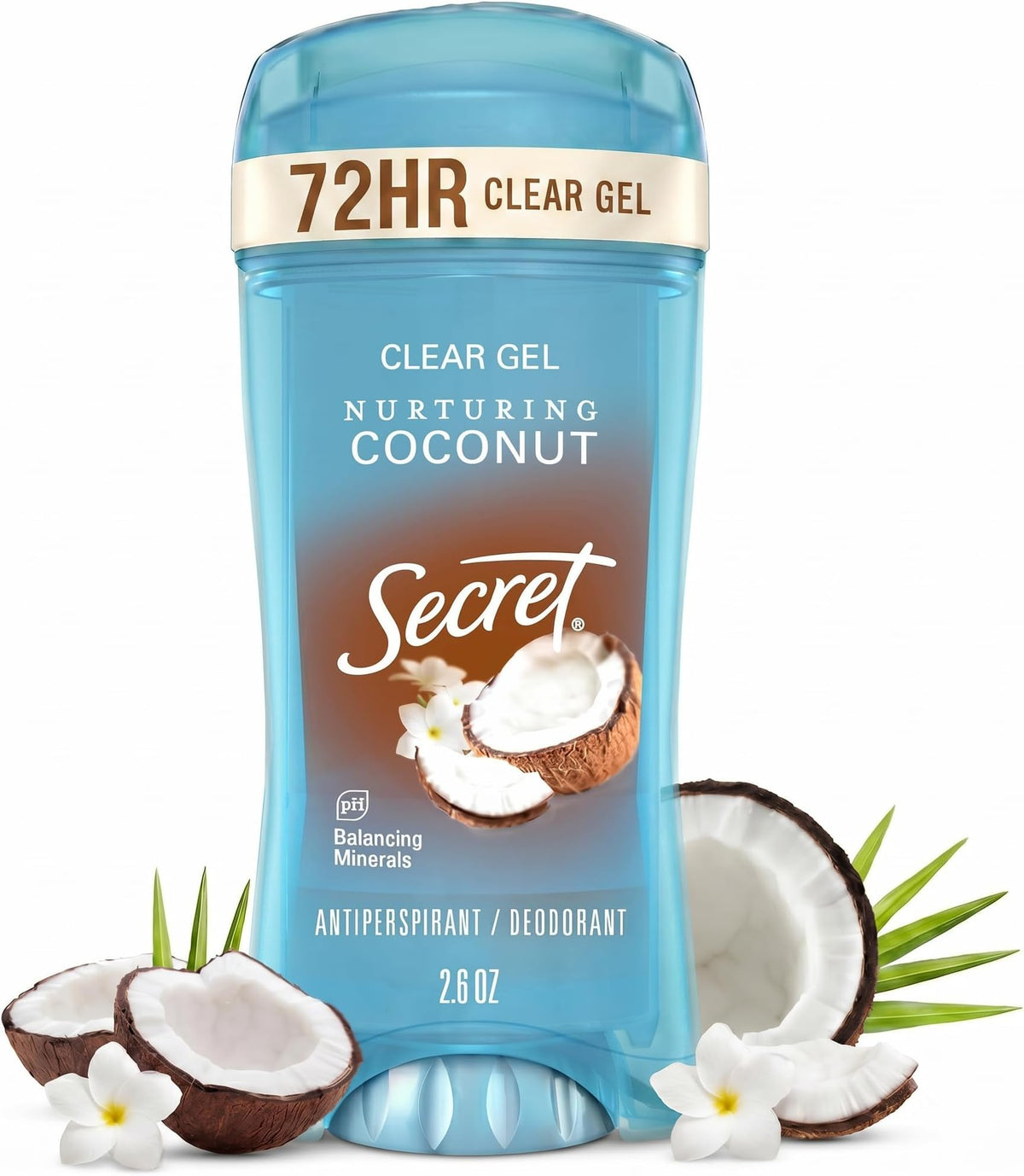 Secret Fresh Antiperspirant Deodorant for Women, 72hr Breathable Sweat & Odor Protection, Instant Freshness & Gentle, PH Balancing Minerals, Clear Gel, Relaxing Lavender Scent, 2.6 oz