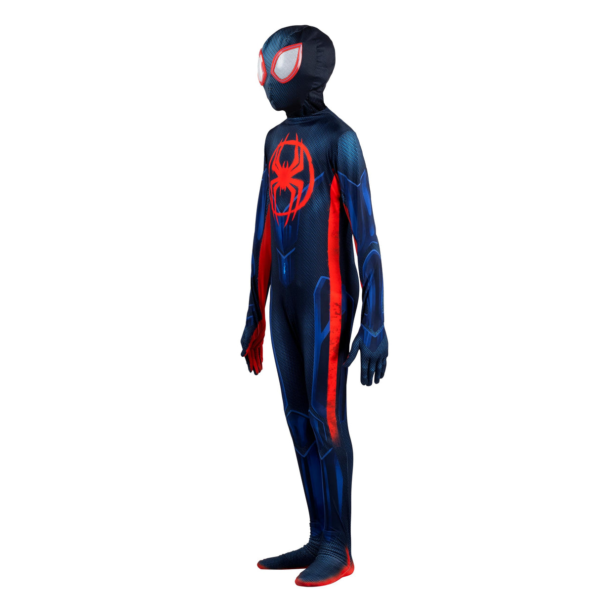 Marvel Miles Morales: Spider-Man Official Youth Deluxe Zentai Costume - Stretch Spandex with Hidden Zippers and Wrist Slits