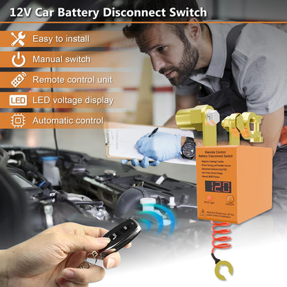 Remote Battery Disconnect Switch 12v, 250A, Upgrade Prevent Battery Drain, Disconnect Negative Car Kill Switch Anti-Theft, Remote Battery Kill Switch for Car, Truck, RV