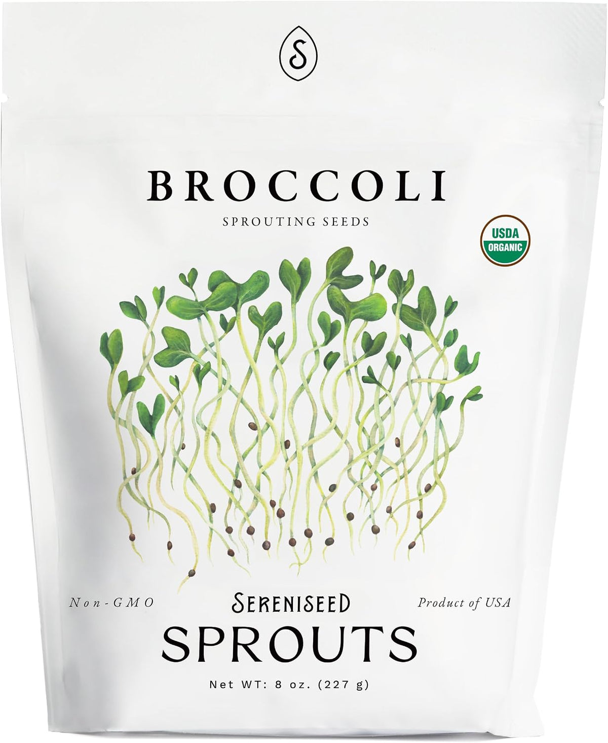 Organic Broccoli Sprout Seeds (8 oz) – Non-GMO, Heirloom Seeds for Sprouting and Microgreens
