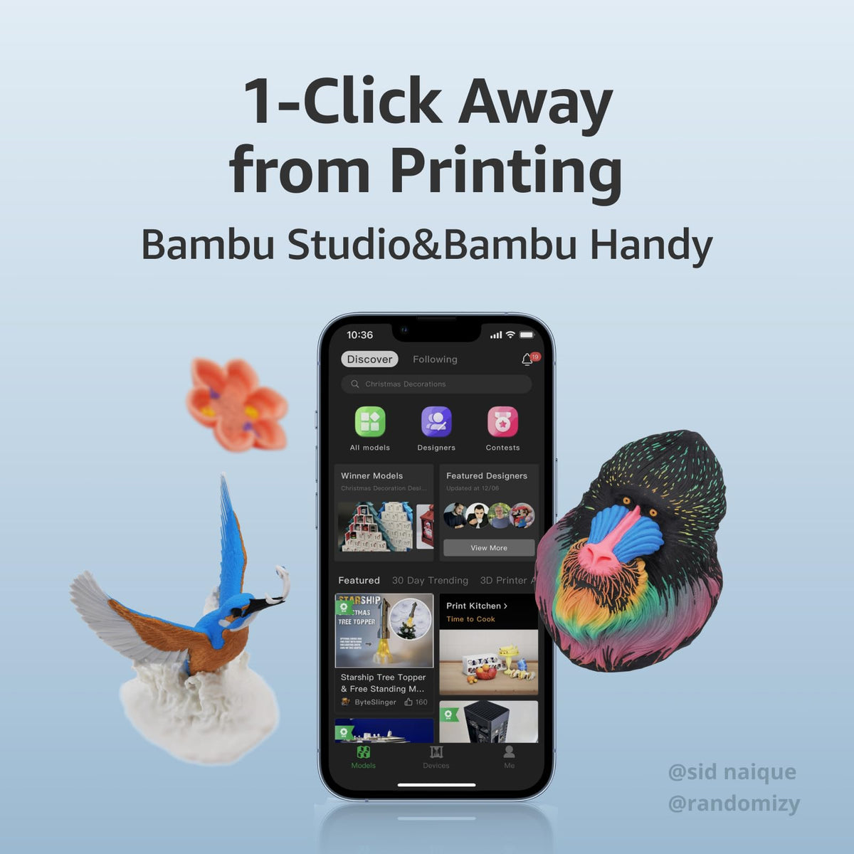 Bambu Lab A1 3D Printer, Ready-to-Use FDM 3D Printer for Beginners and Kids