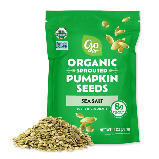Go Raw Organic Sprouted Pumpkin Seeds - Sea Salted Pepita Snack