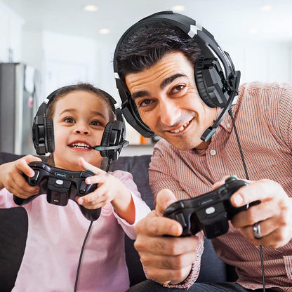 BENGOO G9000 Stereo Gaming Headset for PS4 PC Xbox One PS5 Controller, Noise Cancelling Over Ear Headphones with Mic, LED Light, 7.1 Surround Sound, Soft Memory Earmuffs for Nintendo Xbox Series X|S