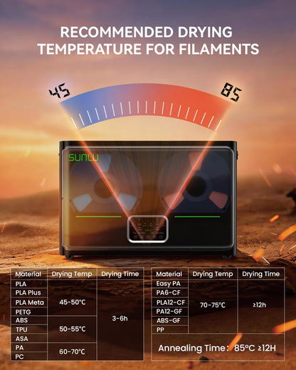 SUNLU S4 3D Printer Filament Dryer, Black