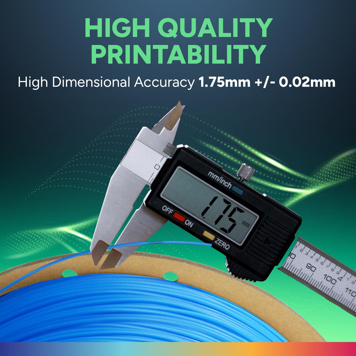 OVERTURE TPU 95A Flexible 3D Printer Filament 1.75mm, 1kg Black