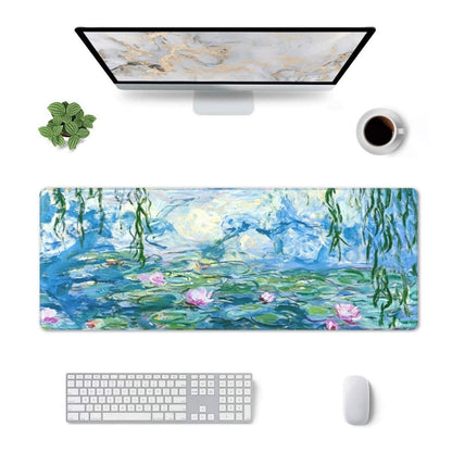 Gaming Mouse Pad, Large Black and Green Line Topographic Mousepad Laptop, Extended Mouse Mat, Long XL Waterproof Keyboard Pads, Big Non-Slip Mousepads for Game Office Home, 31.5 x 11.8 in