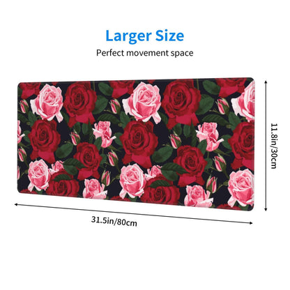 Gaming Mouse Pad, Large Black and Green Line Topographic Mousepad Laptop, Extended Mouse Mat, Long XL Waterproof Keyboard Pads, Big Non-Slip Mousepads for Game Office Home, 31.5 x 11.8 in