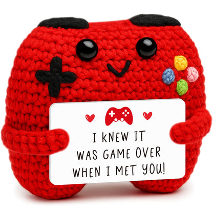 Gamer Gifts for Teen Boy, Positive Crochet Controller Gifts for Son Boyfriend Birthday, Gamer Gift for Teenage Boy, Boy Room Decor, Gaming Accessories for Kids Christmas